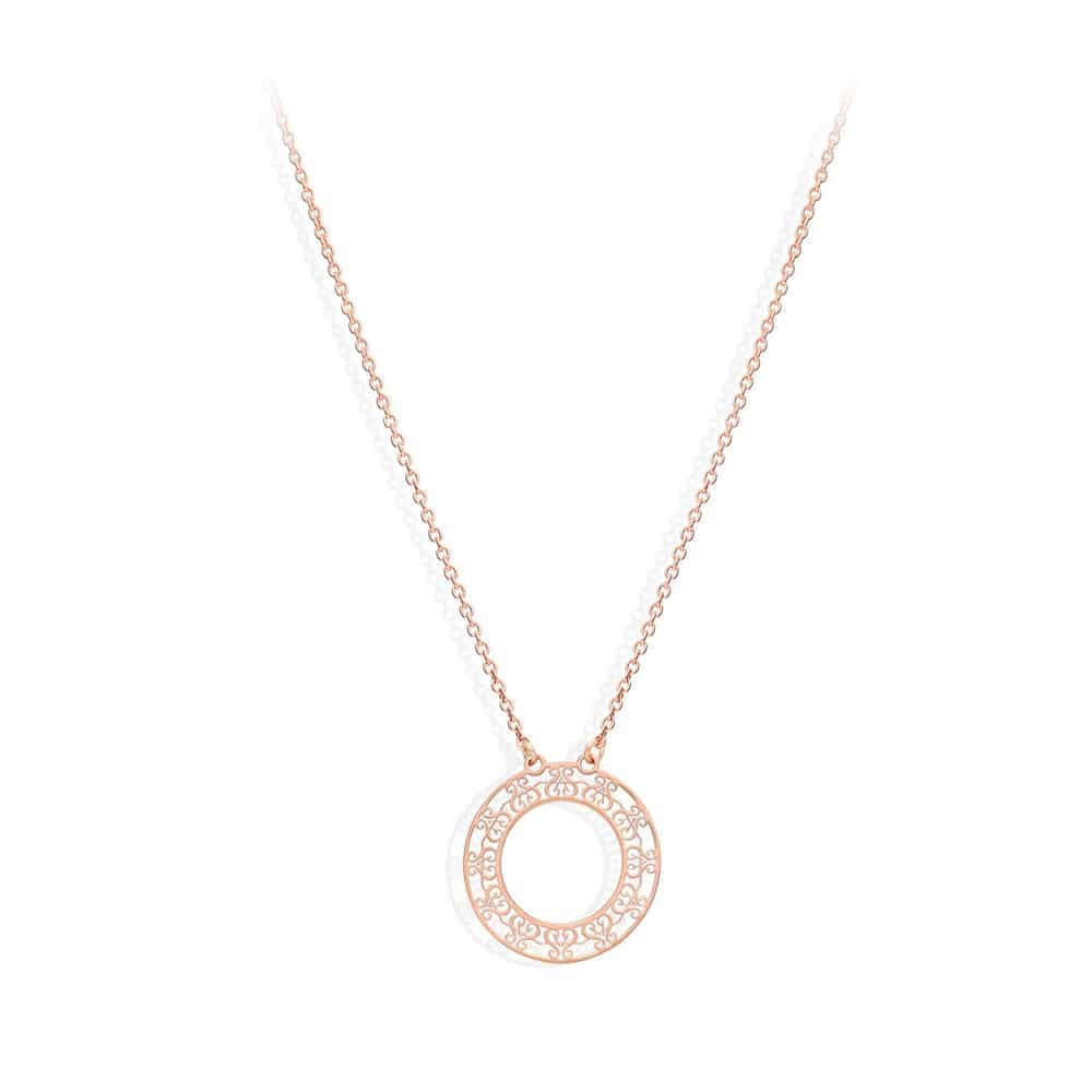 Collier argent motif orus rose