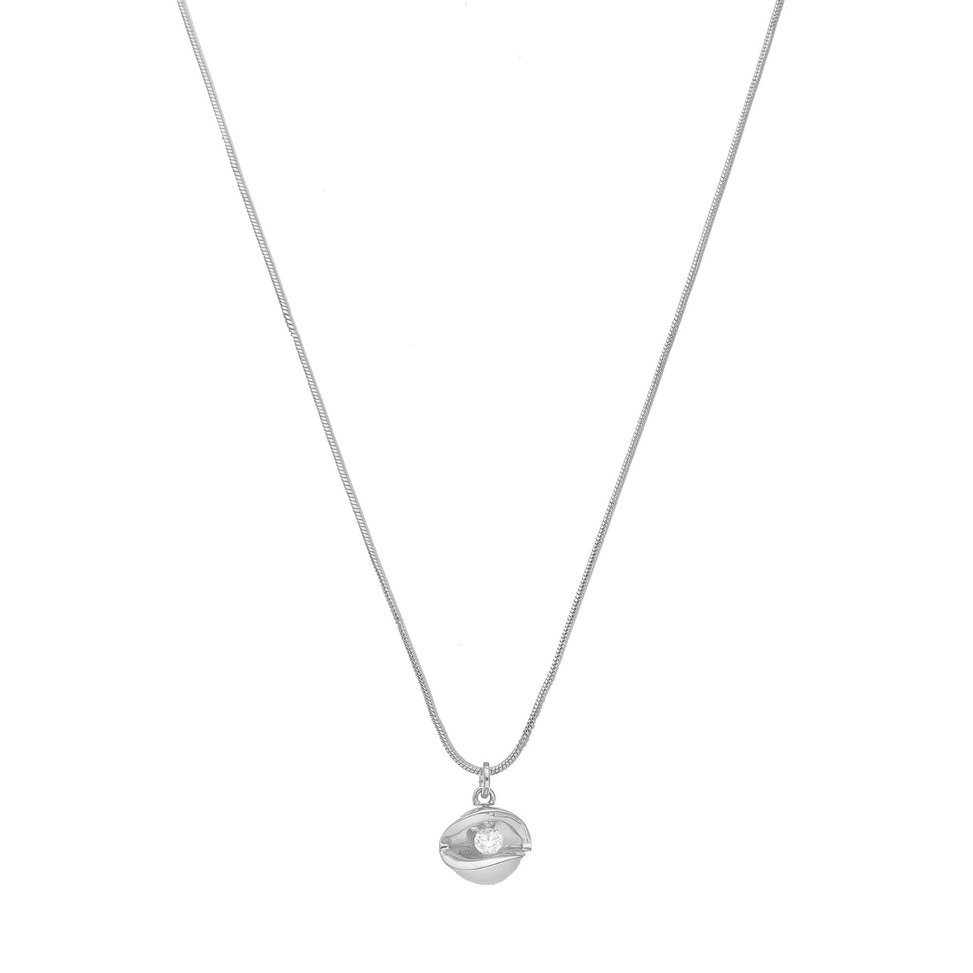 Collier argent pendentif boule avec oxyde de zirconium