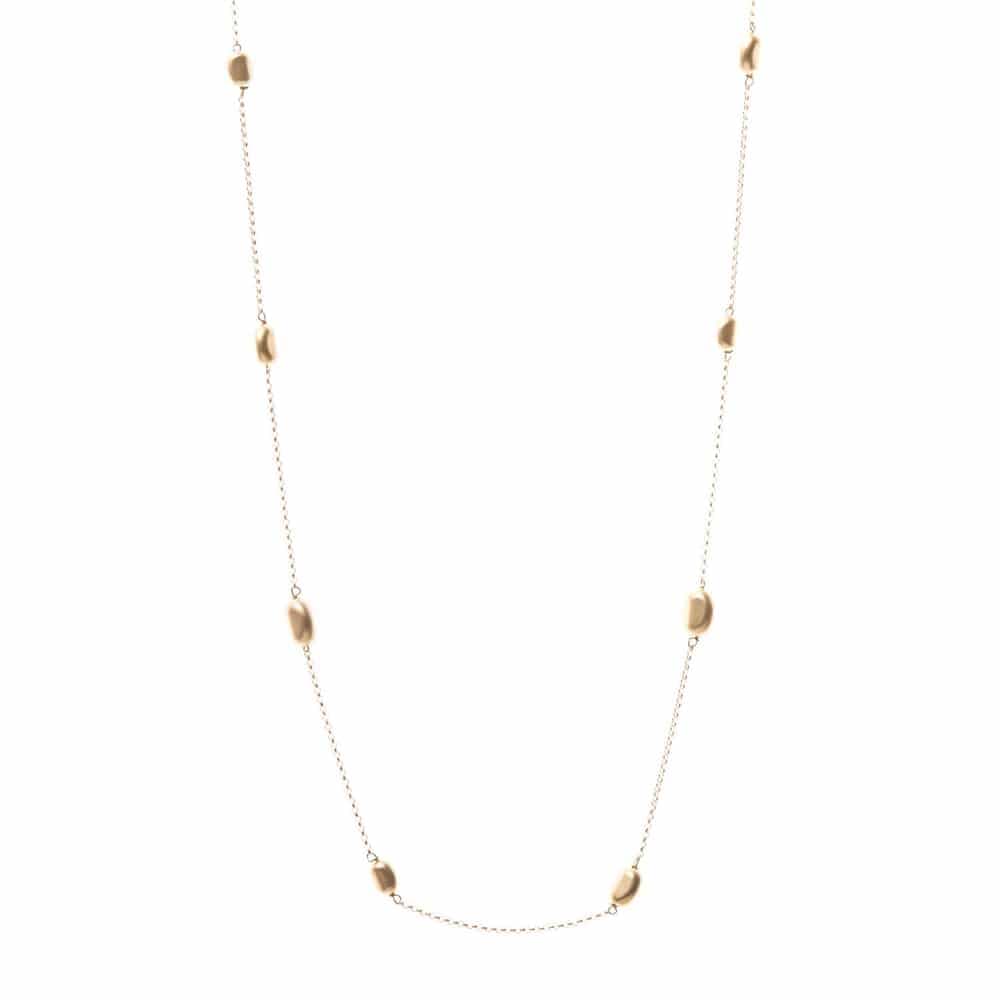 Collier argent perles dore