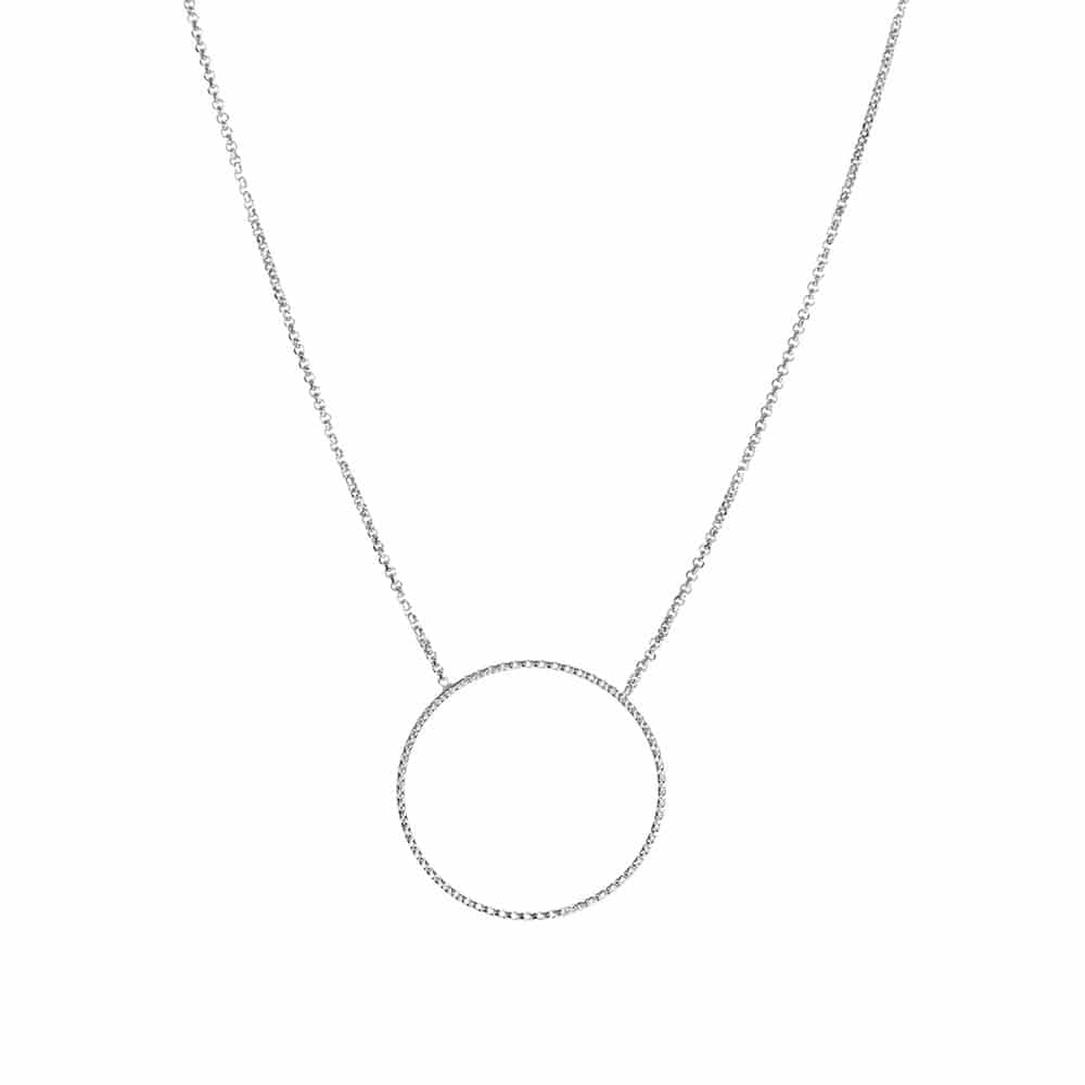 Collier argent rhodié diamanté gaia
