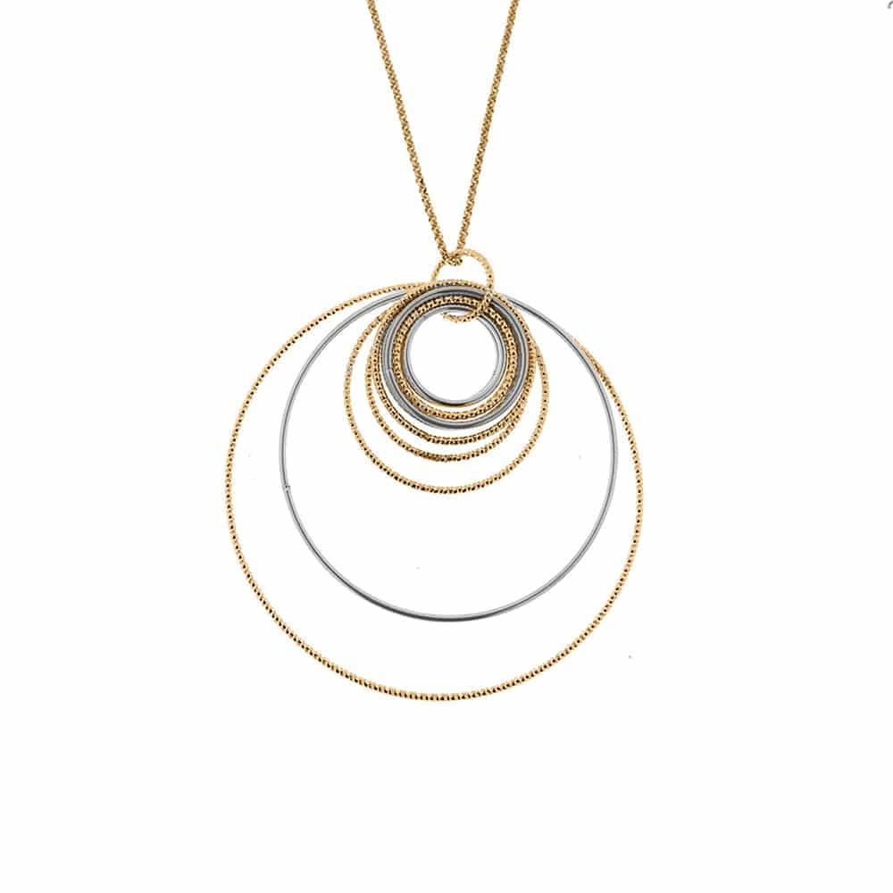 Collier argent rhodié doré diamanté chiara