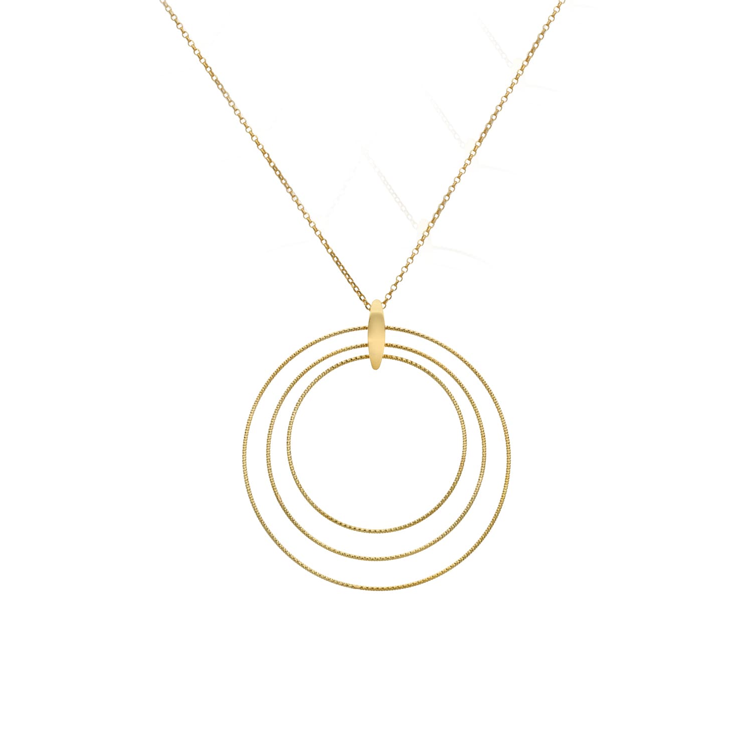 Collier argent doré cercles diamantés