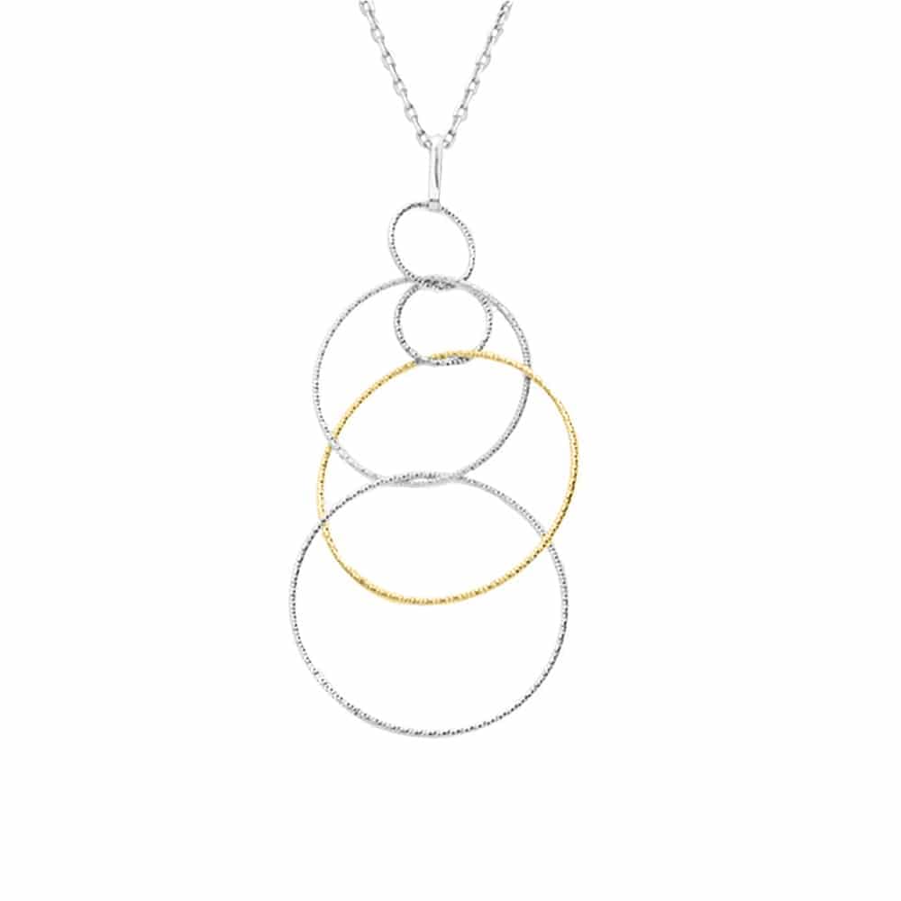 Collier argent rhodié doré diamanté giorgia