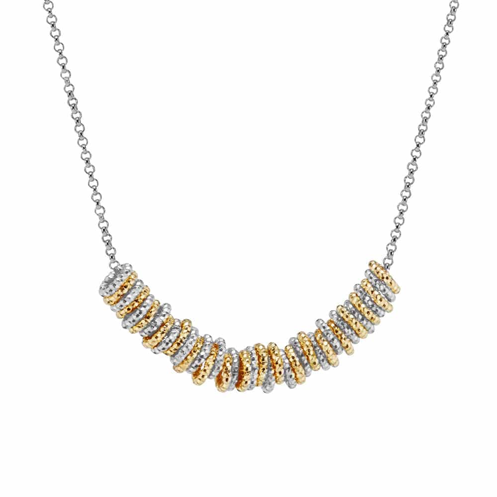 Collier argent rhodié doré diamanté Giulia