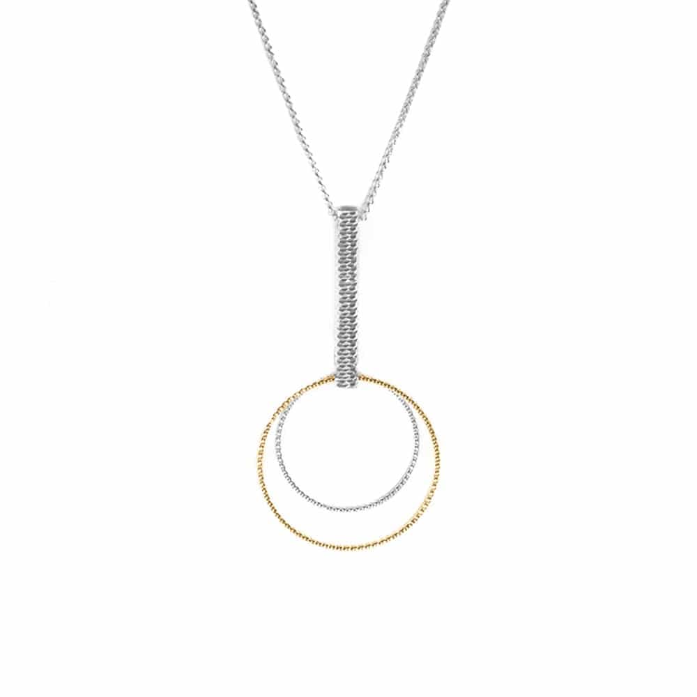 Collier argent rhodié doré diamanté rébecca
