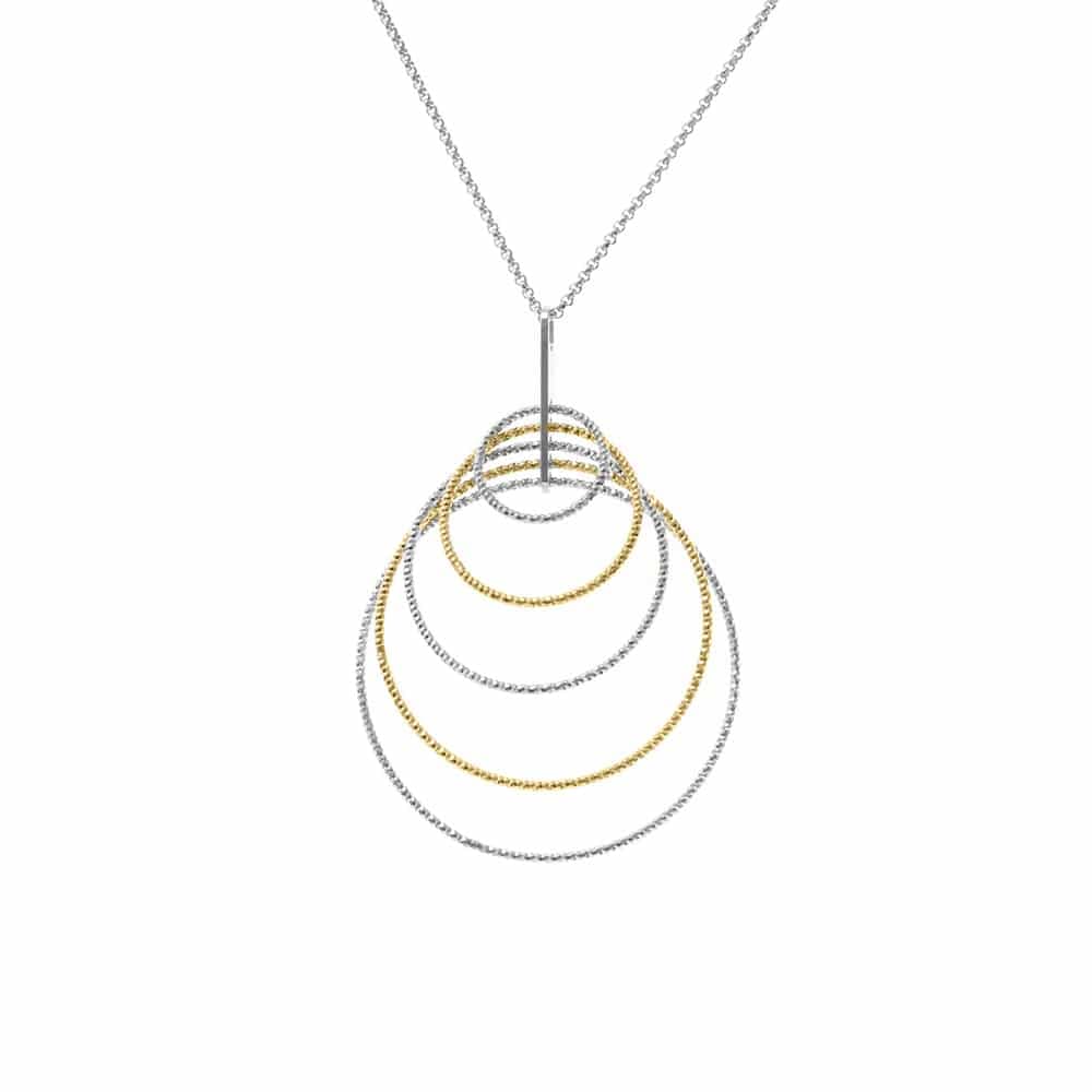 Collier argent rhodié doré diamanté Stella