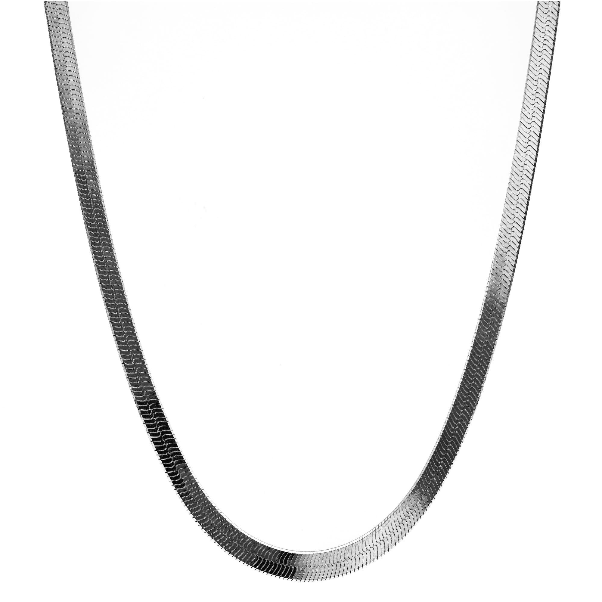 Collier argent rhodié maille serpentine