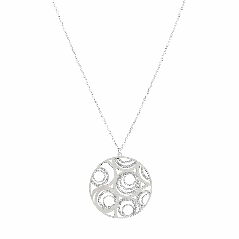 Collier argent rhodier Bulles scintillantes