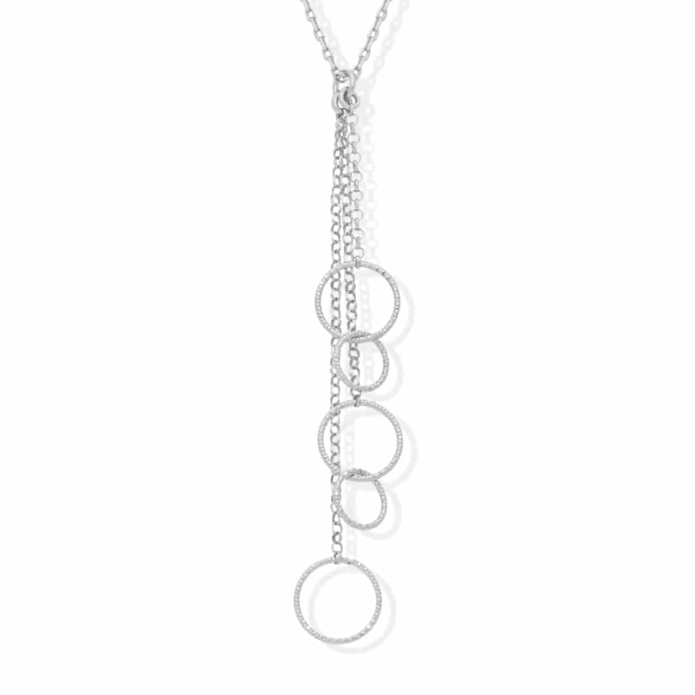 Collier argent rhodié diamanté aurora