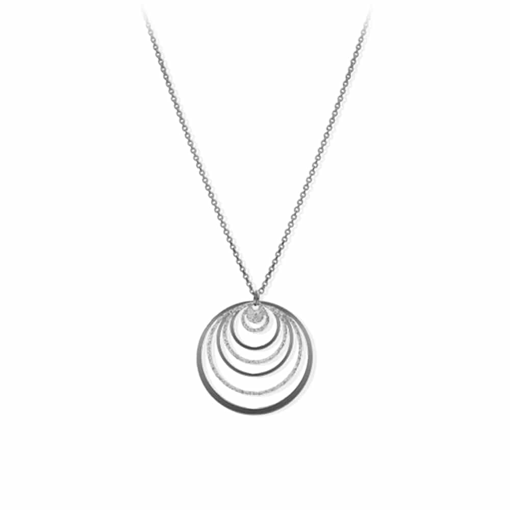 Collier argent rhodier multi rang