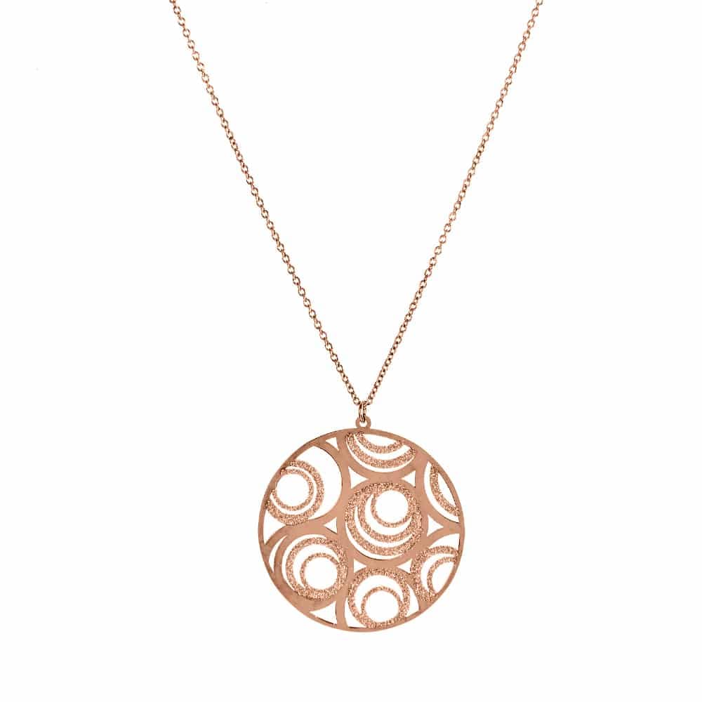 Collier argent rose bulles scintillantes
