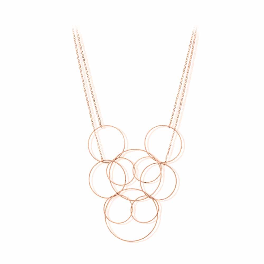 Collier  argent rose diamanté multi-rond