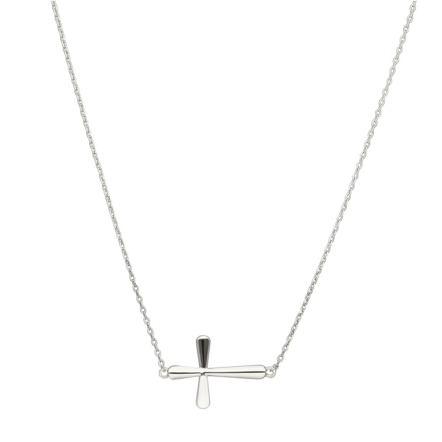 Collier argenté croix arrondie