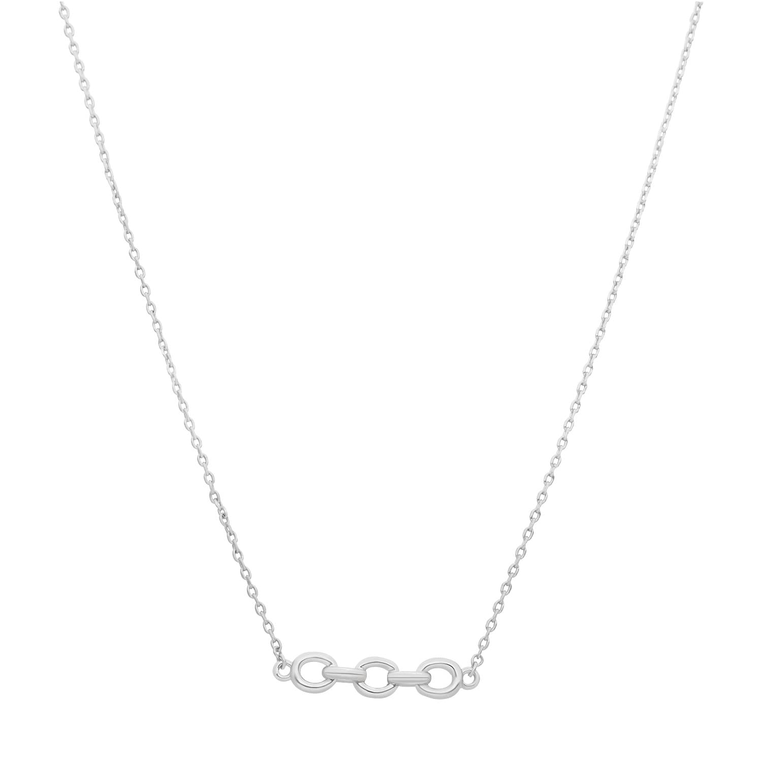 Collier argenté et grosse chaine ovale