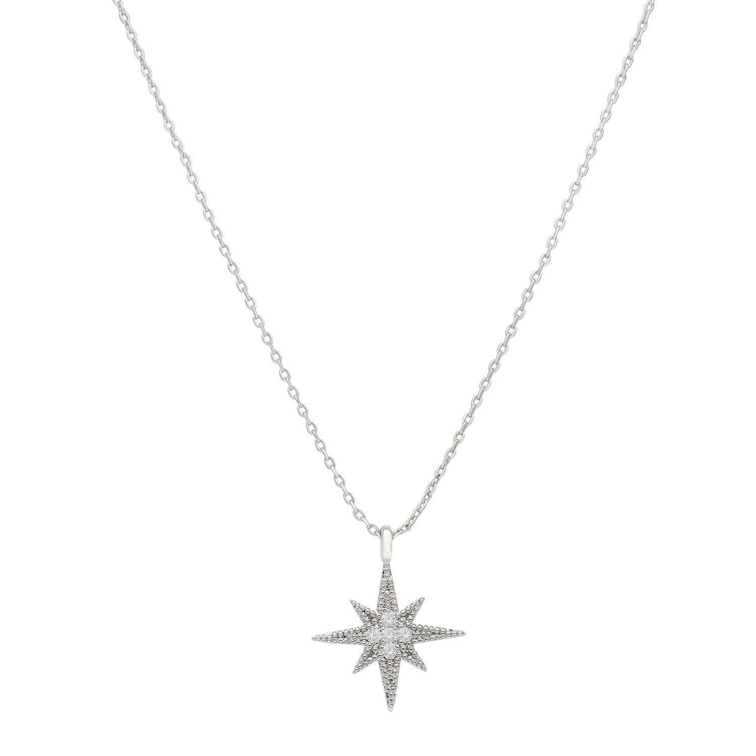 Collier argenté étoile sertie