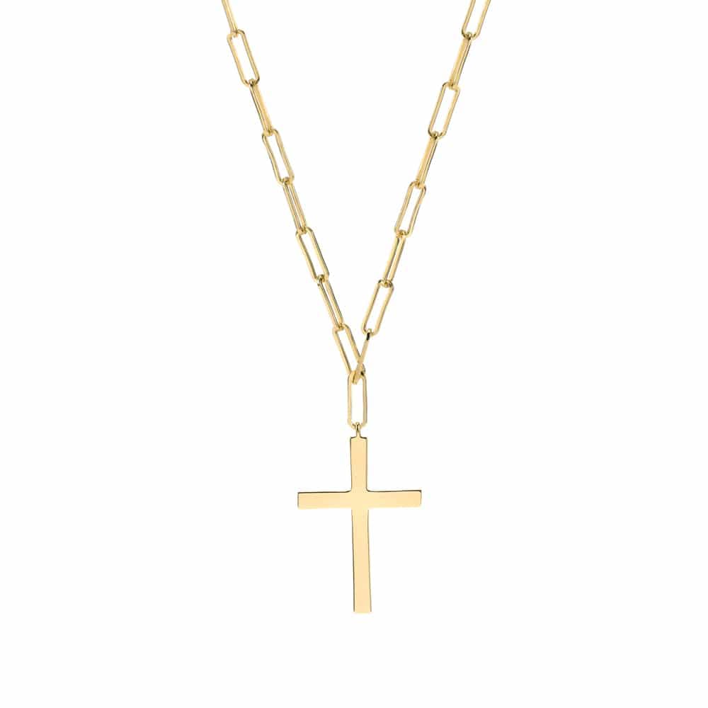 Collier chaine argent doré croix marie