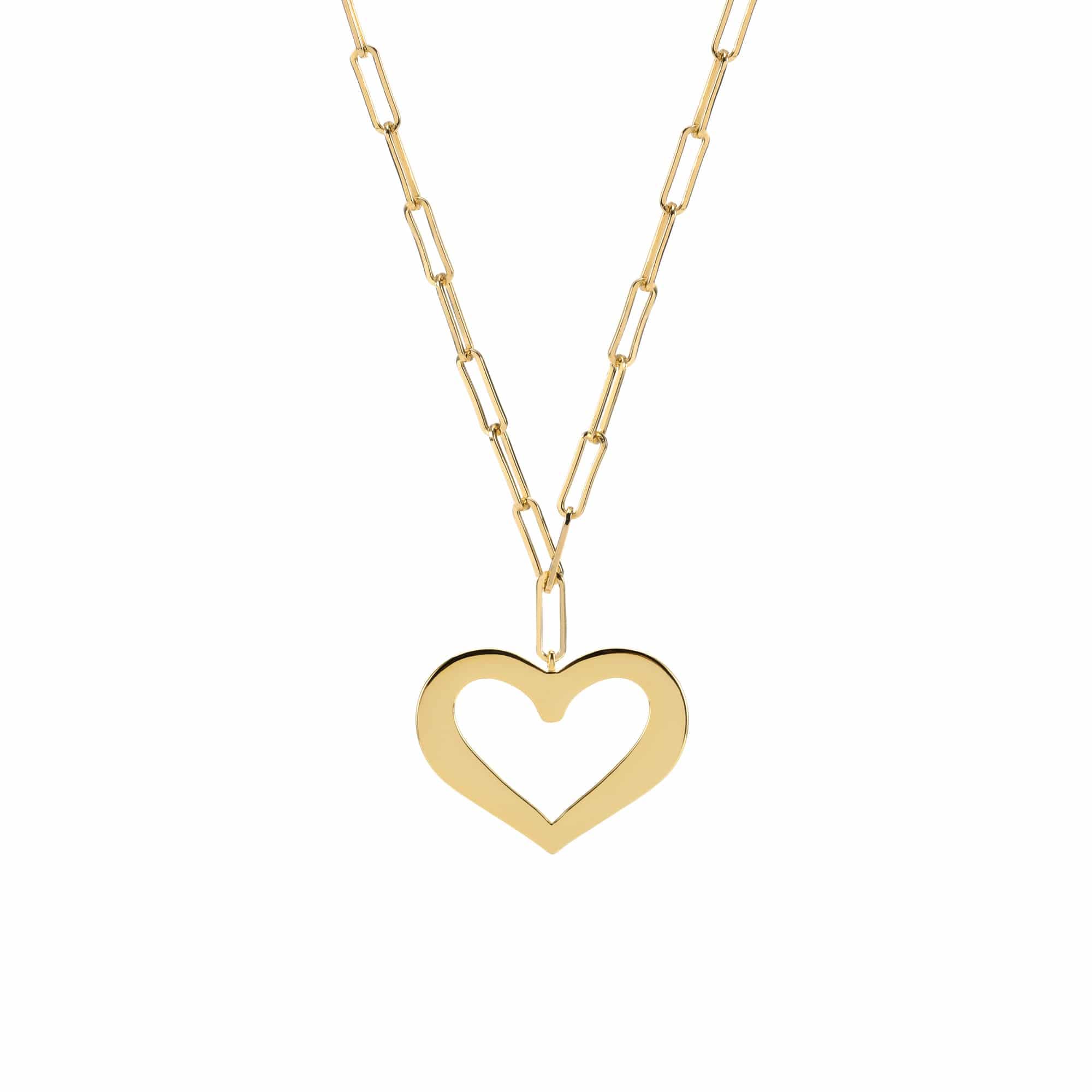 Collier chaine argent doré cœur valentine