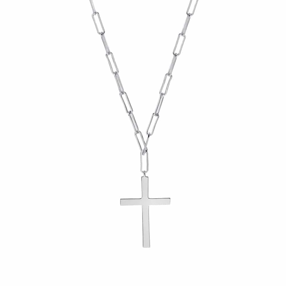 Collier chaine argent croix marie