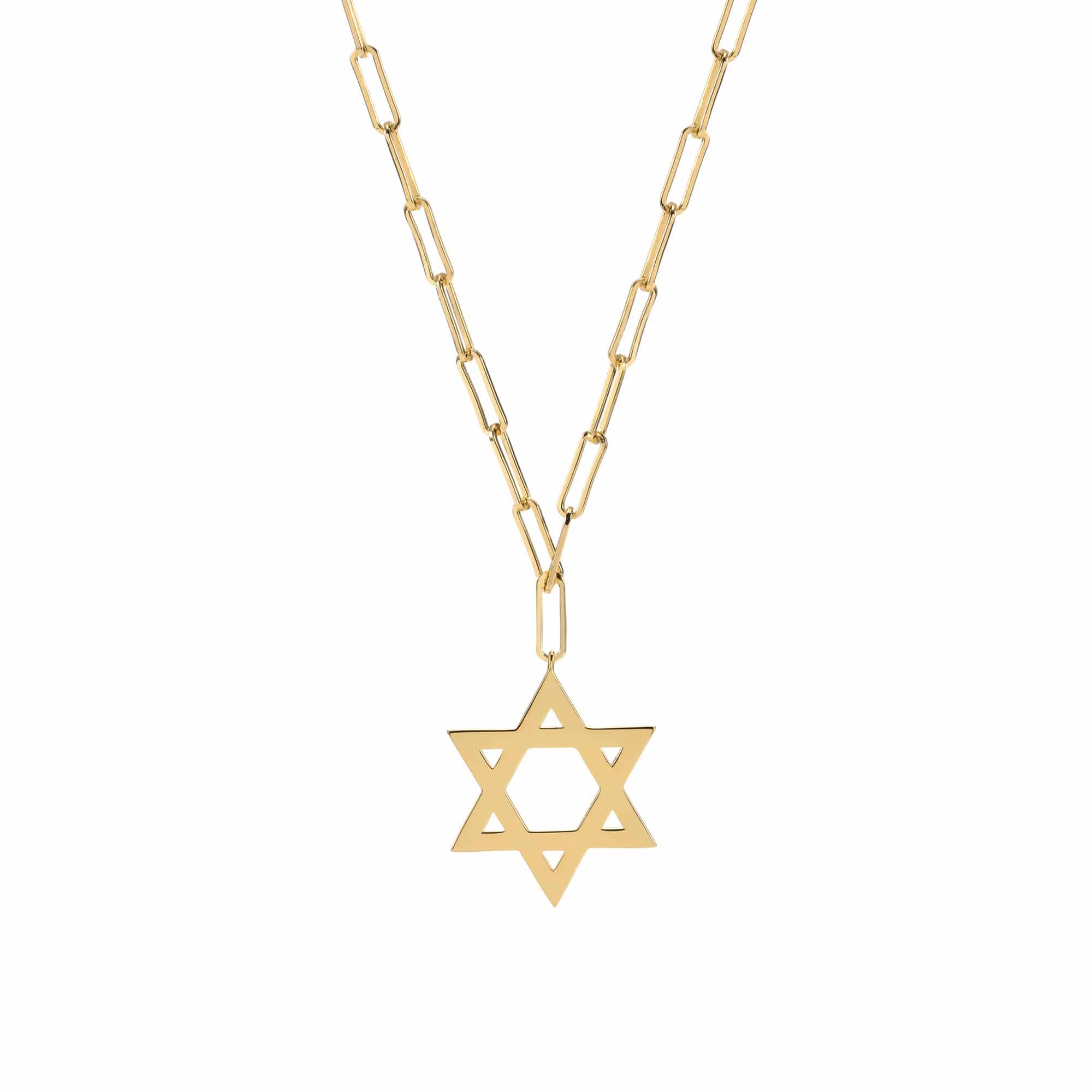 Collier chaine argent doré étoile de david