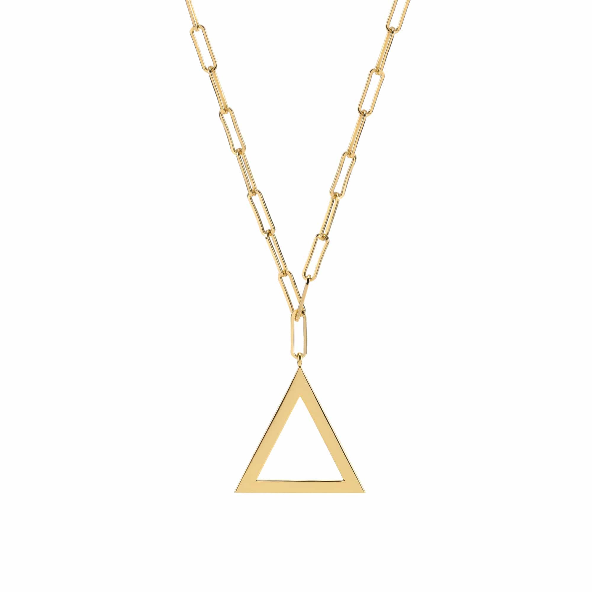 Collier chaine argent doré triangle tal