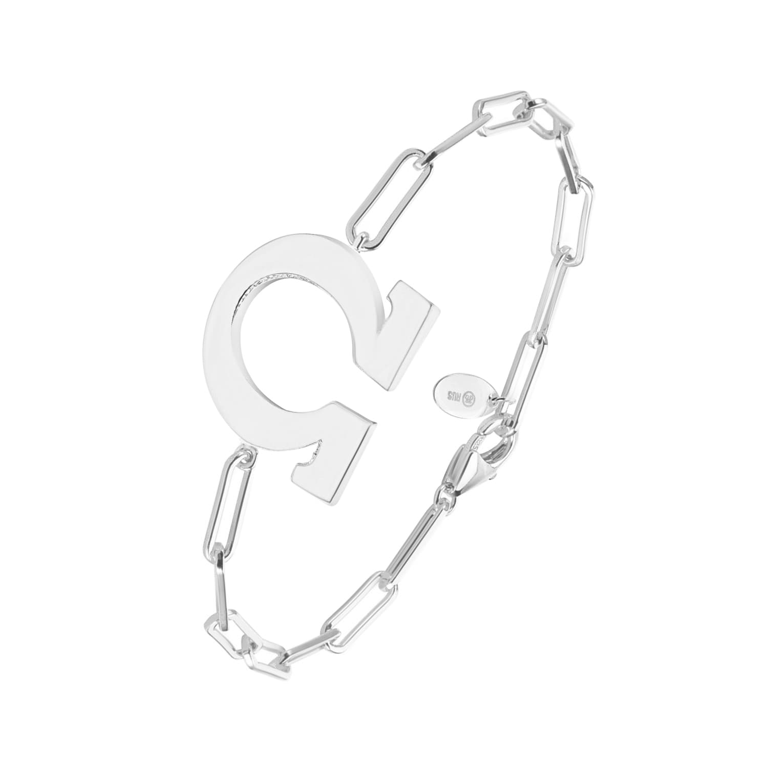 Bracelet chaine argent rhodié Omega