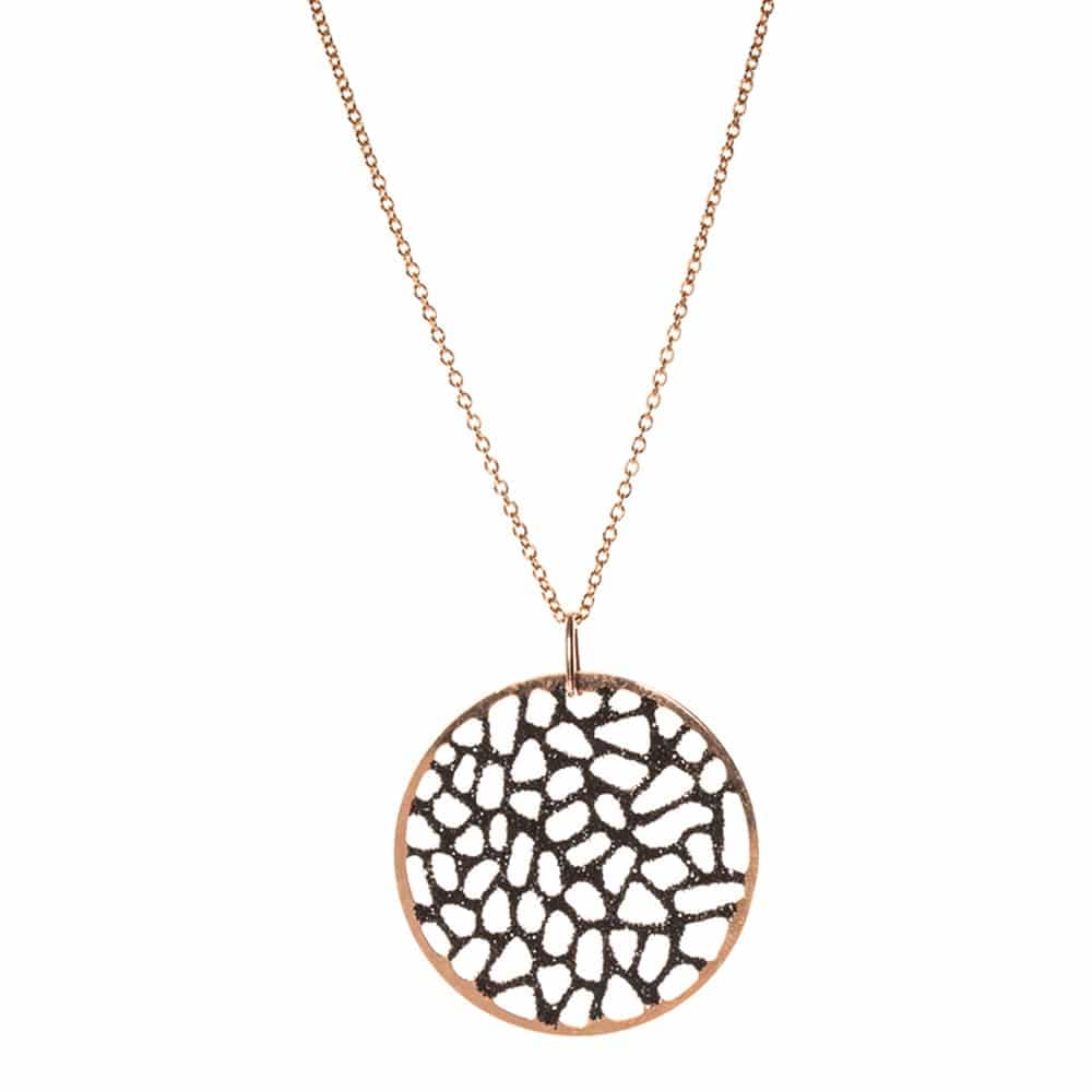 Collier dentelé argent noir doré