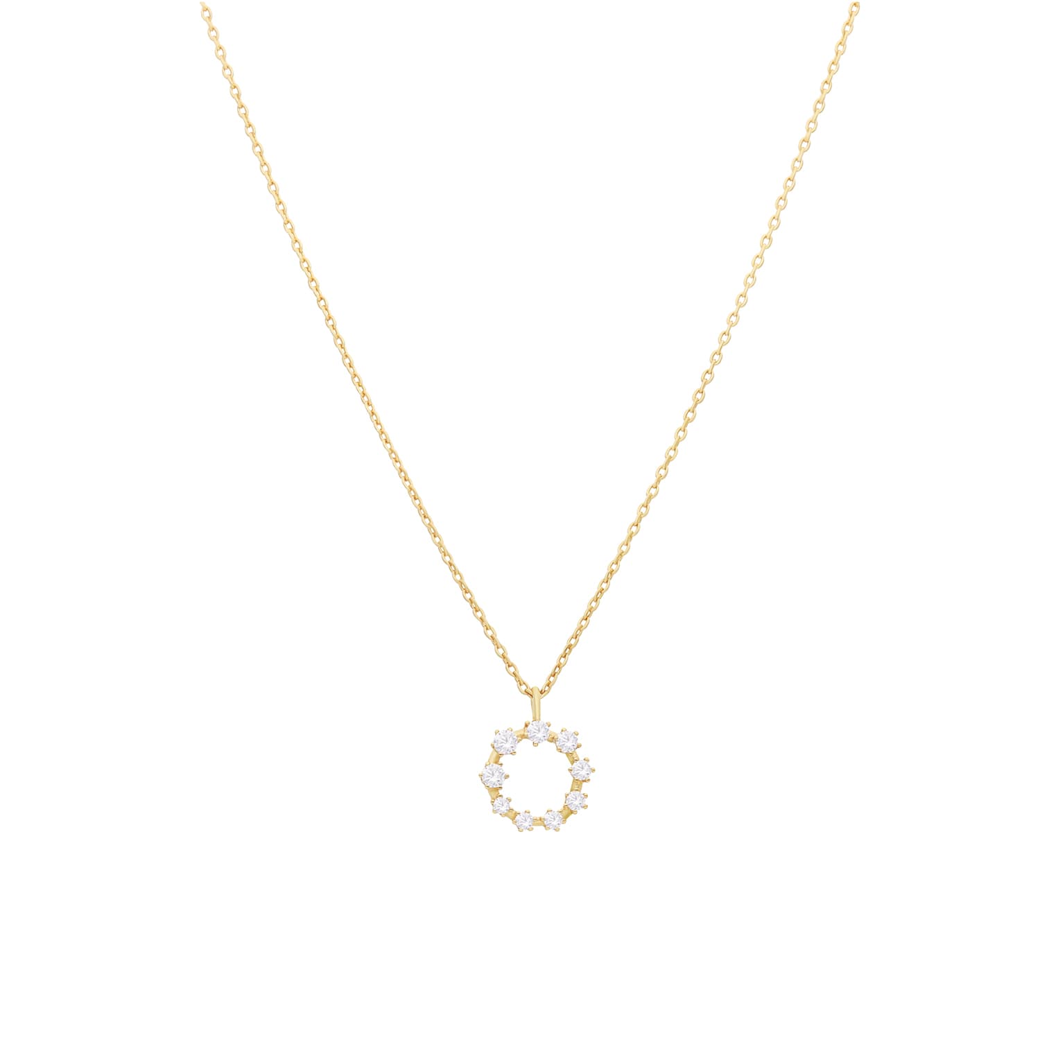 Collier doré couronne sertie