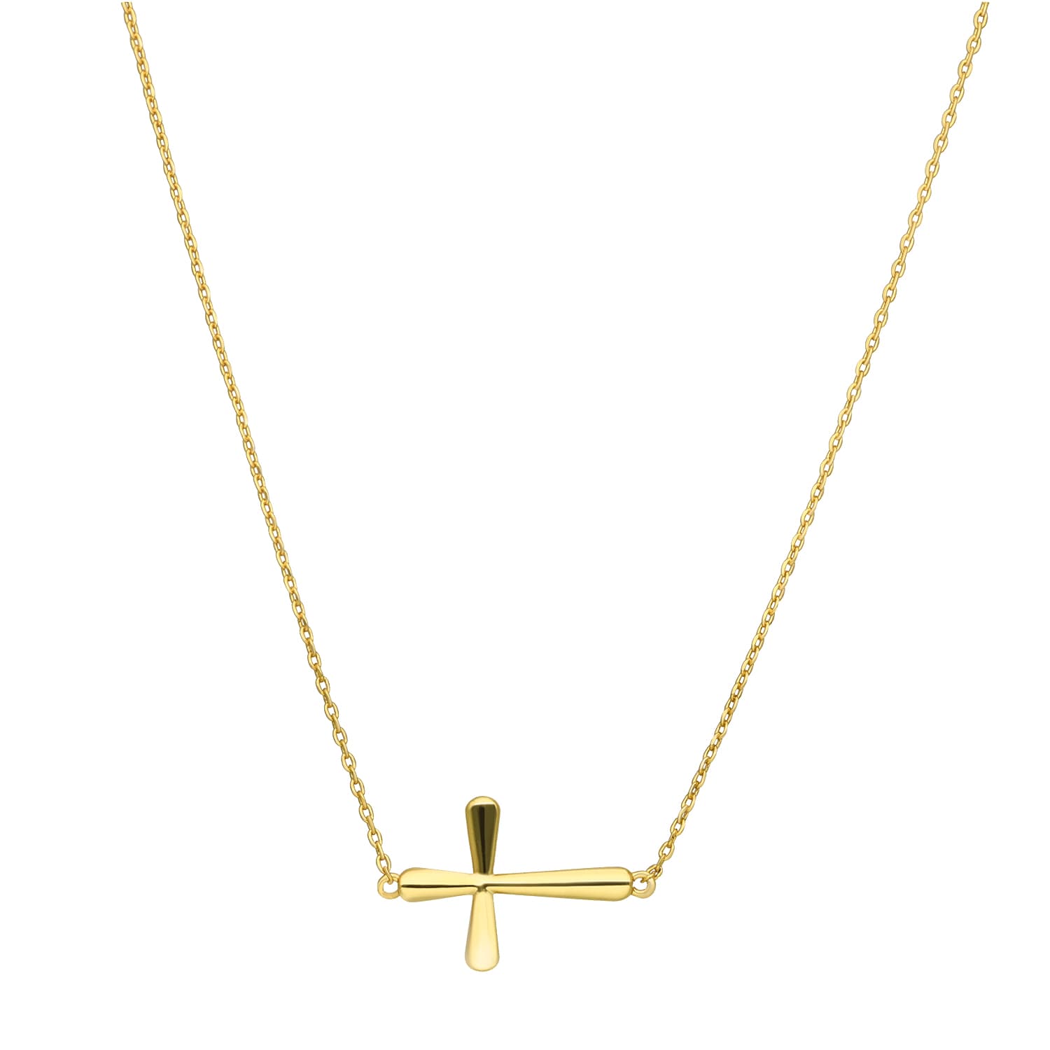 Collier doré croix arrondie