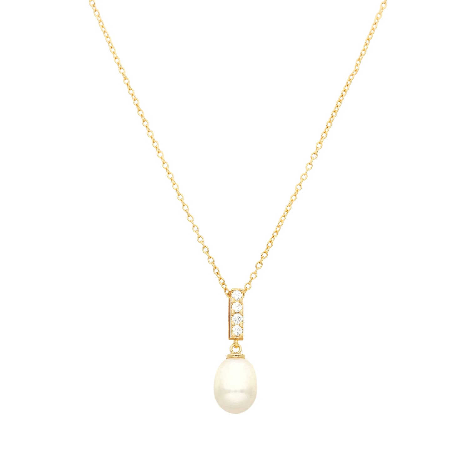 Collier doré et pendentif perle