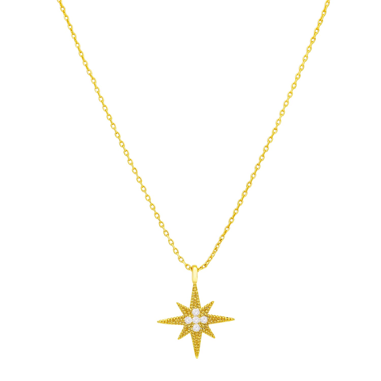 Collier doré étoile sertie