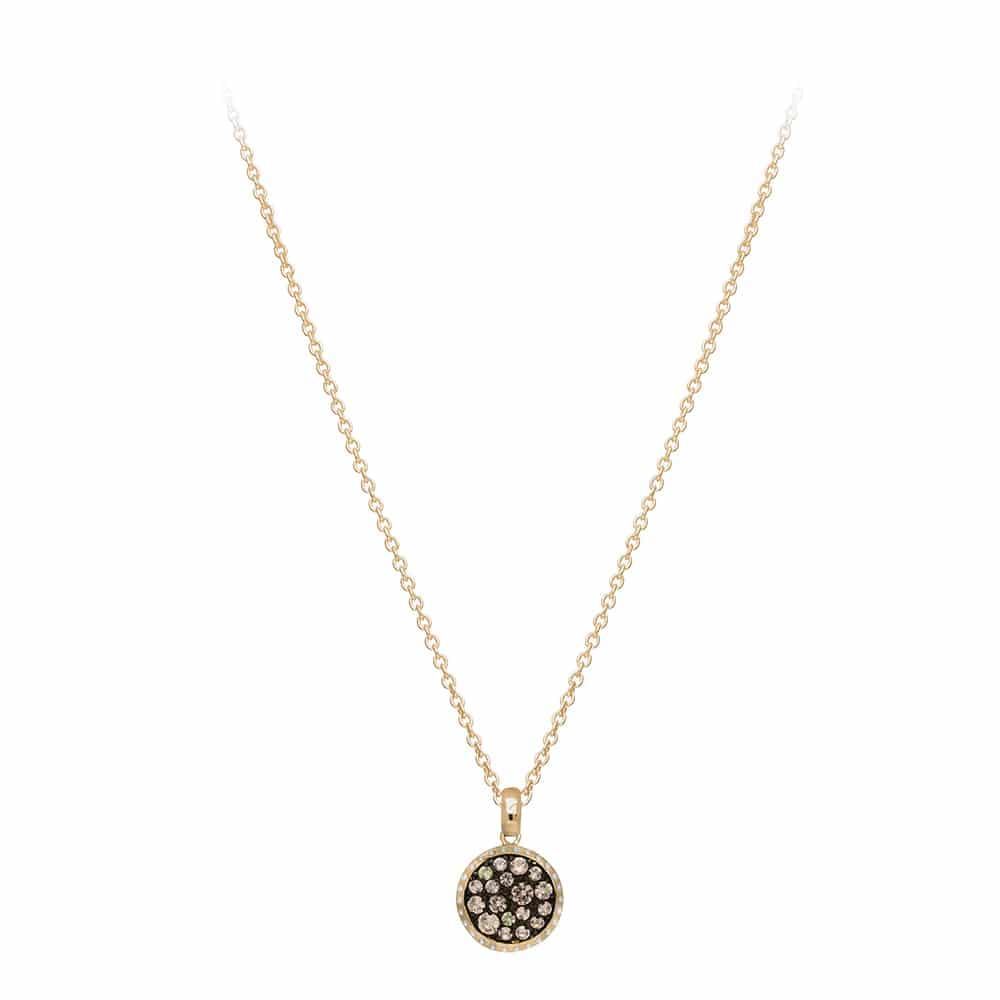 Collier doré zirconiums champagne