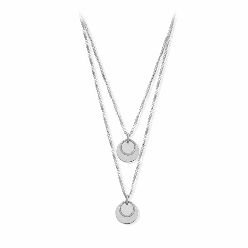 Collier double argent rhodié lady