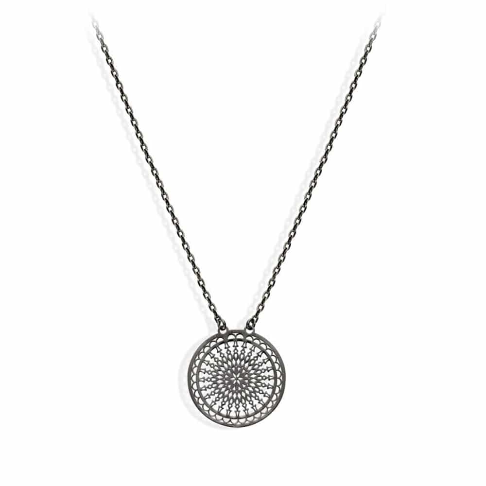 Collier argent empire noir