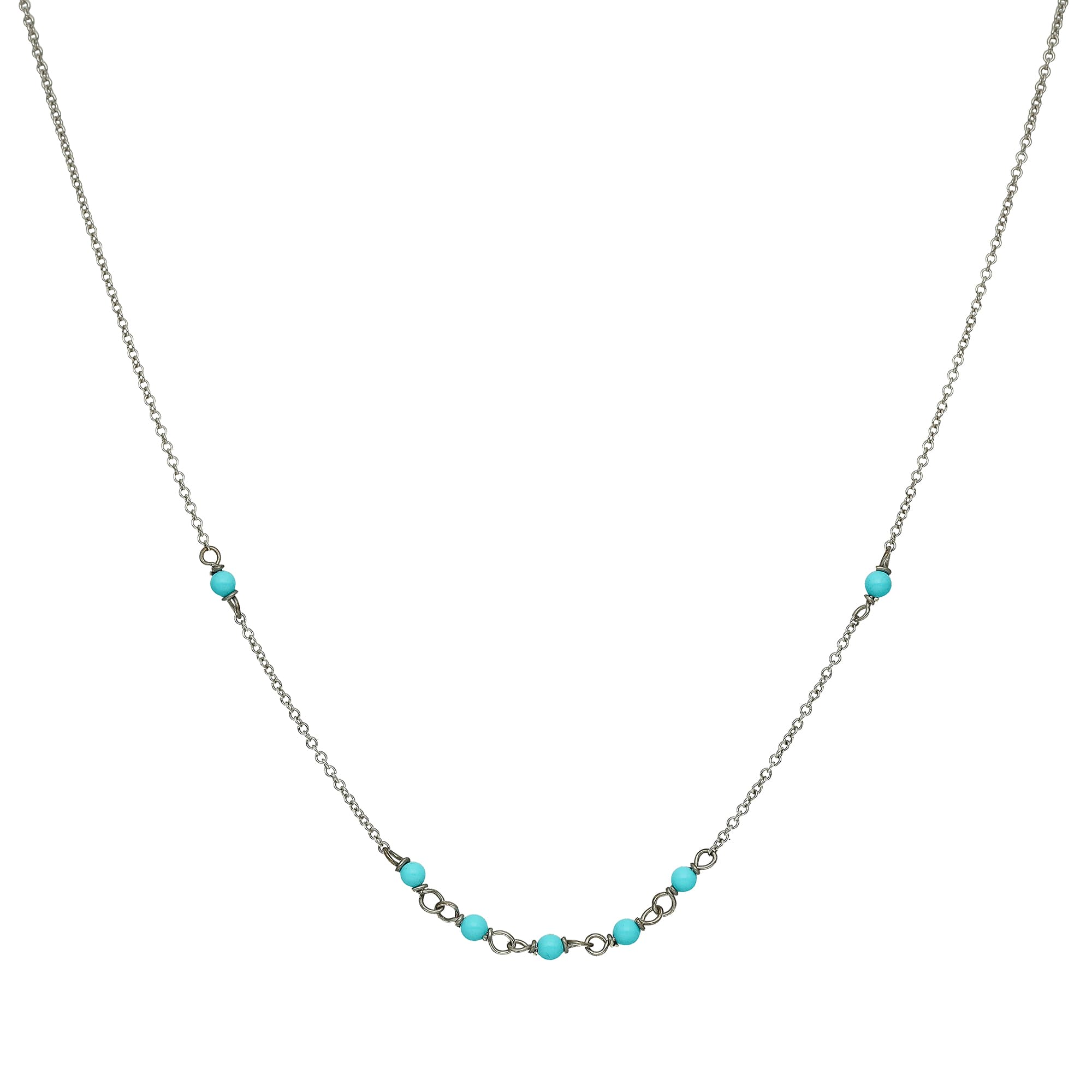Collier en argent et pierres turquoises