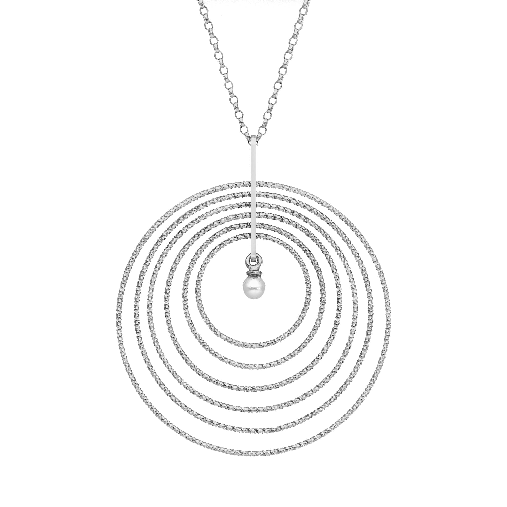 Collier en argent multi rond avec perle
