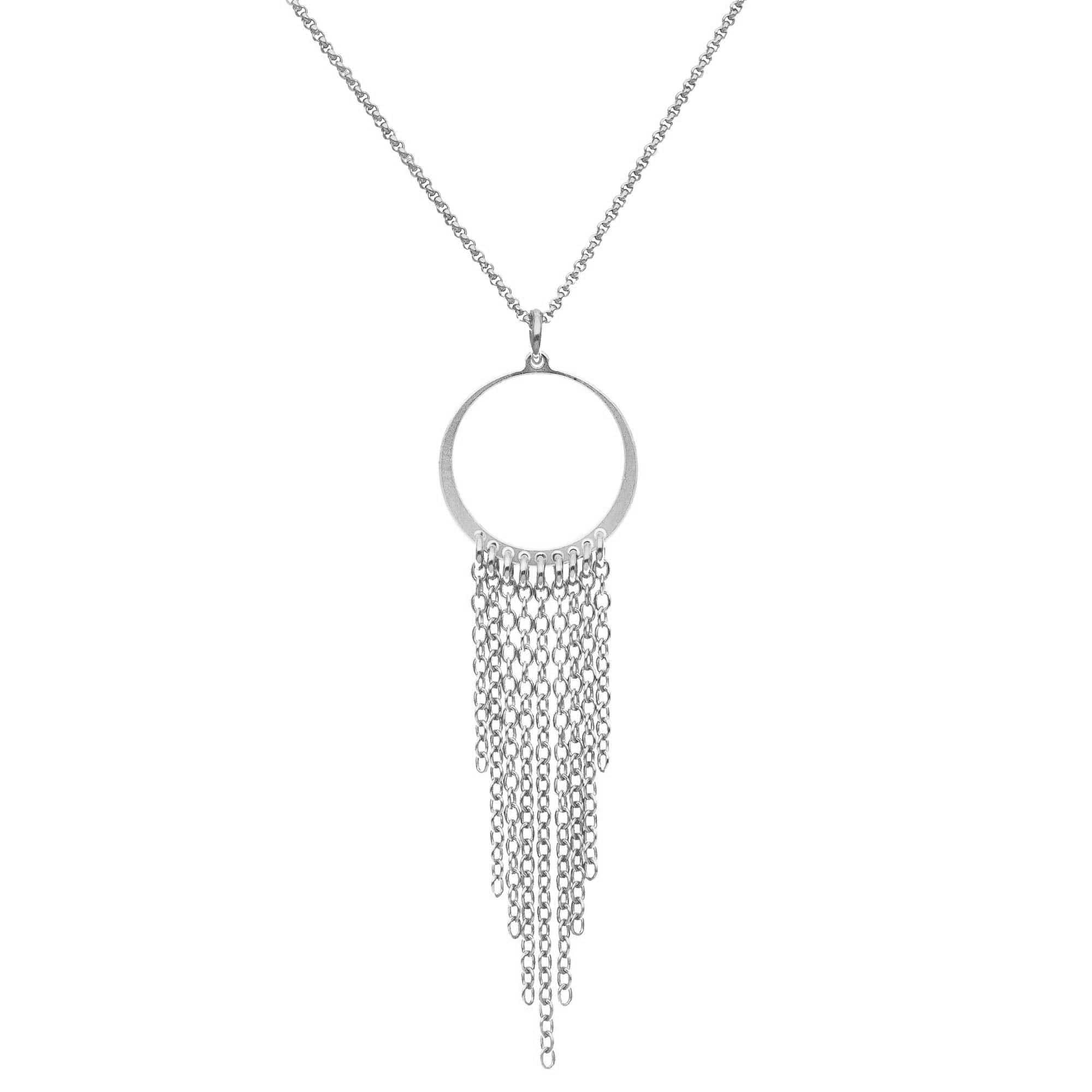 Collier en argent rhodié cercle multichaine