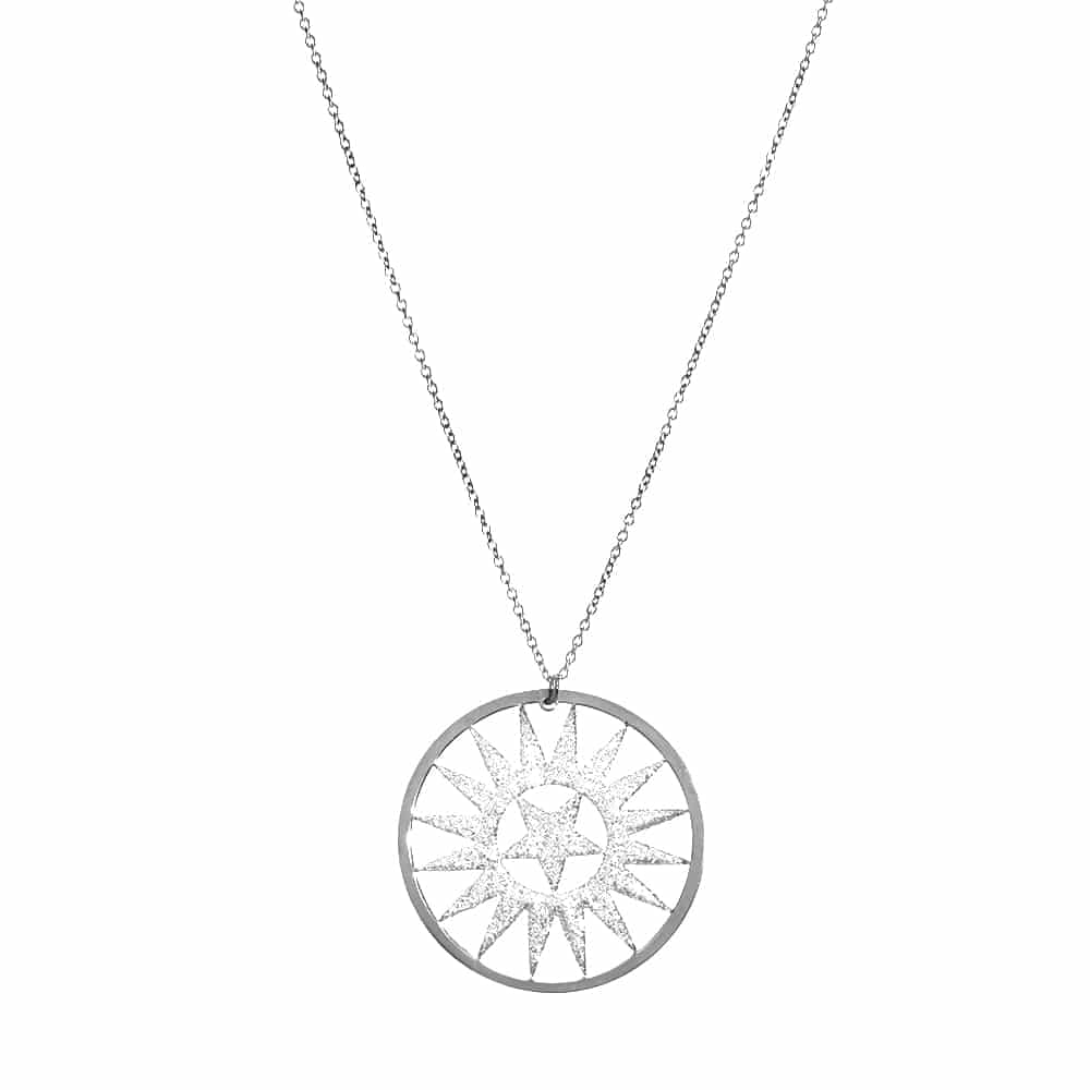 Collier étoile des neiges argent glitter blanc