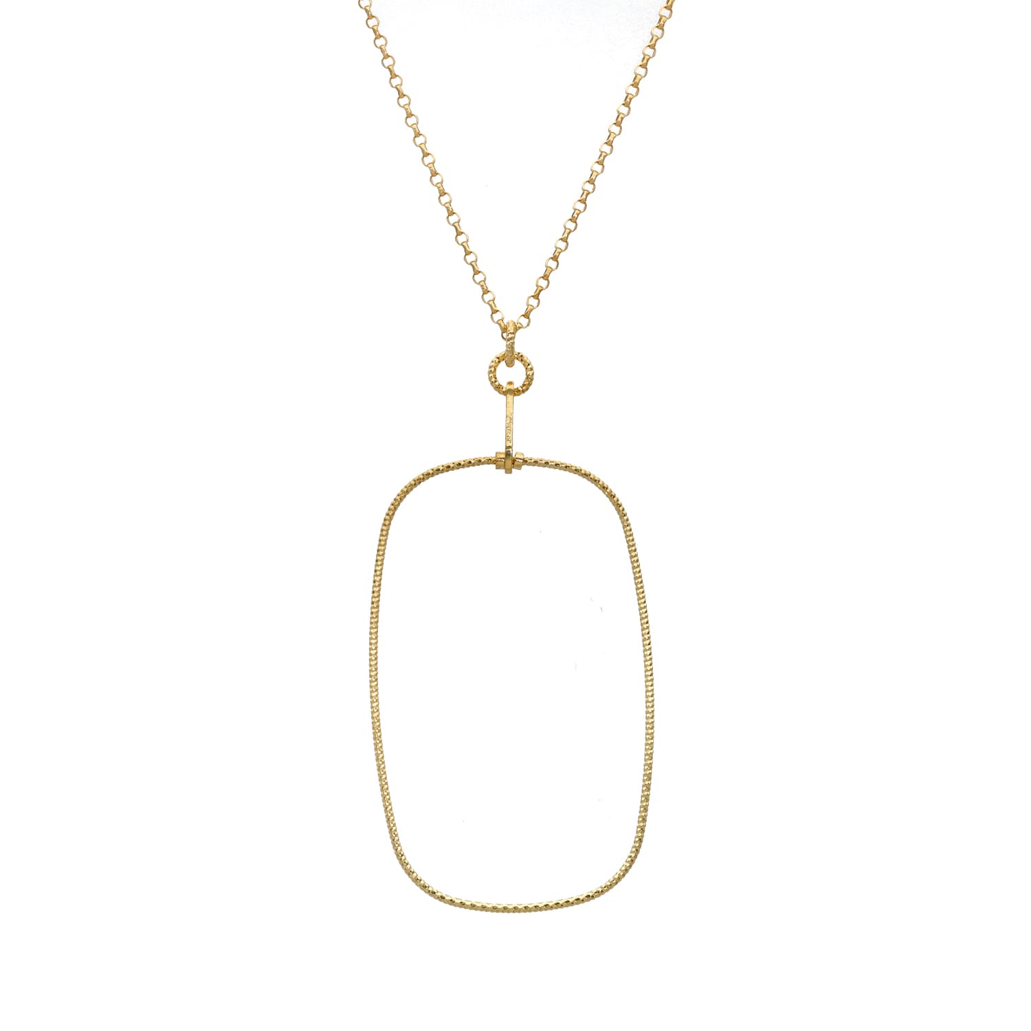 Collier forme ovale argent doré diamanté