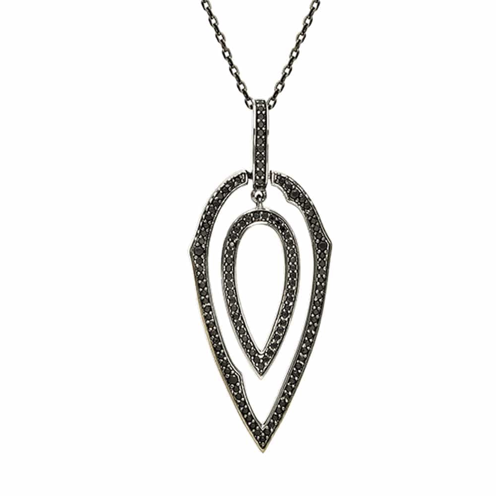 Collier noir zirconiums noir
