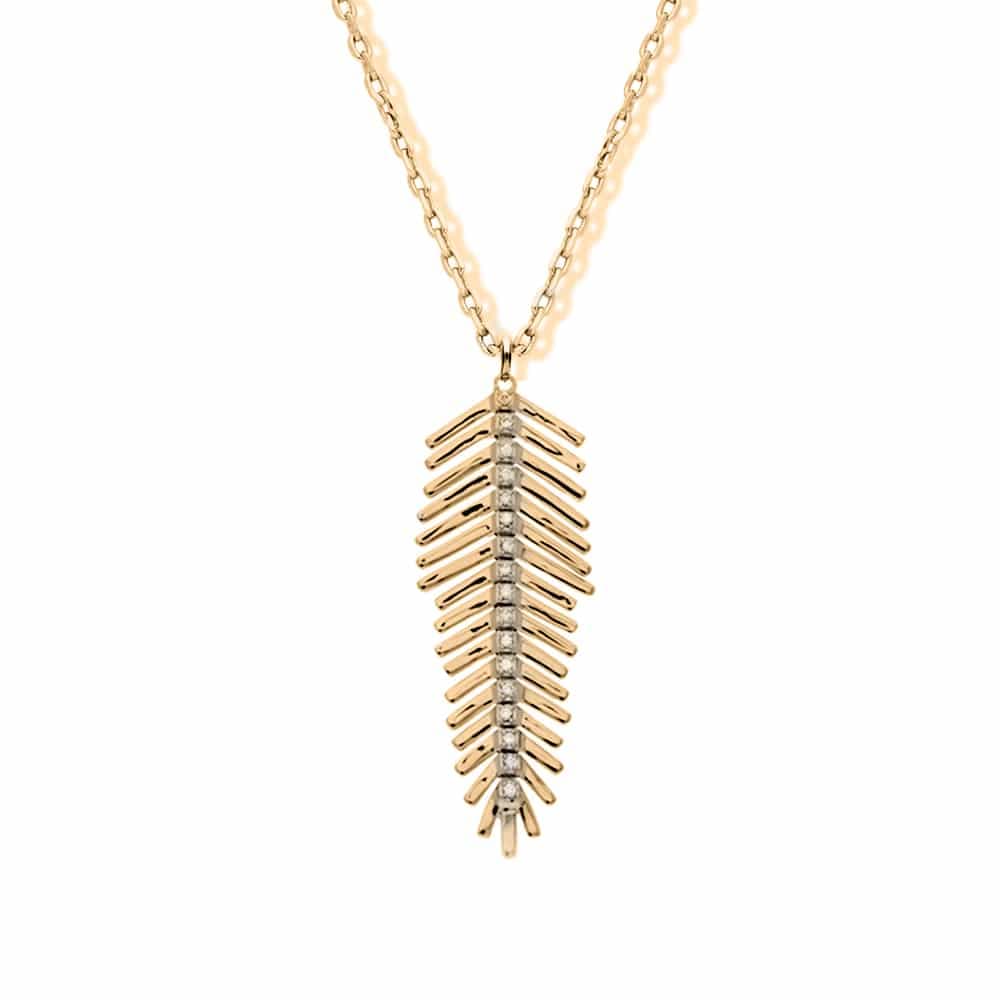 Collier plume doré