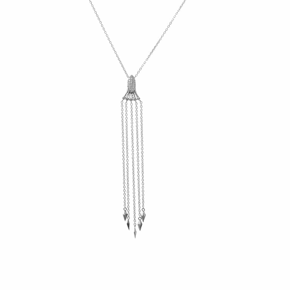 Collier rodhié zirconiums blanc