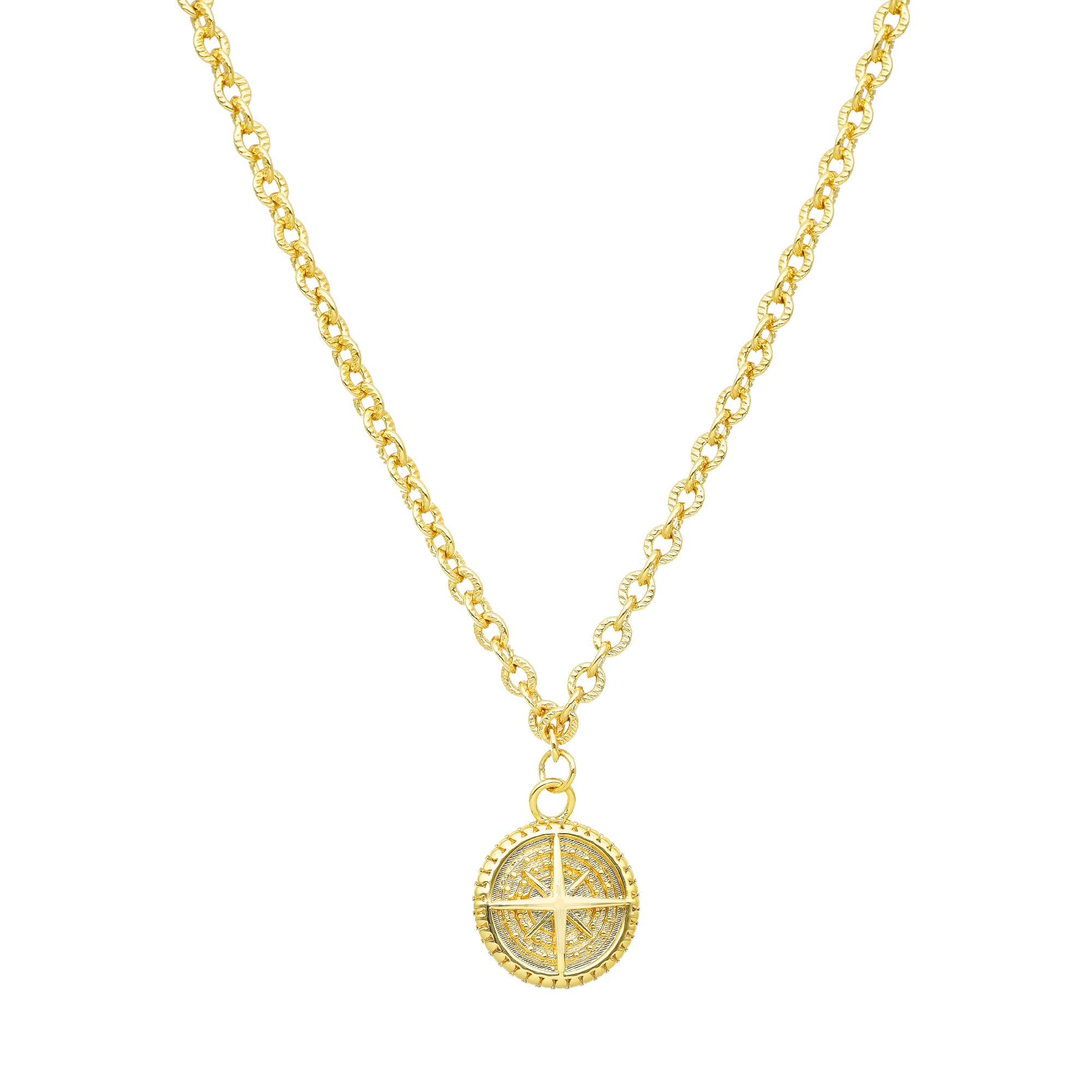 Collier rose des vents doré