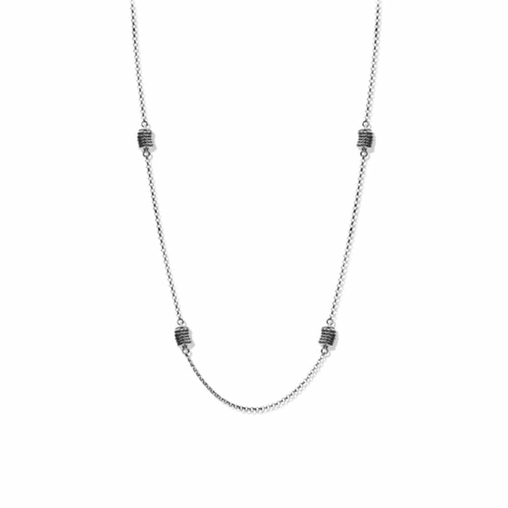 Collier sautoir argent noir diamanté claudia