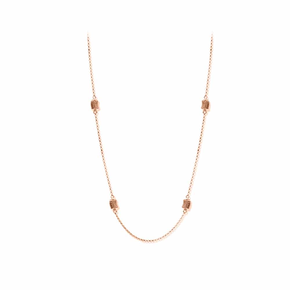 Collier sautoir argent rose diamanté claudia