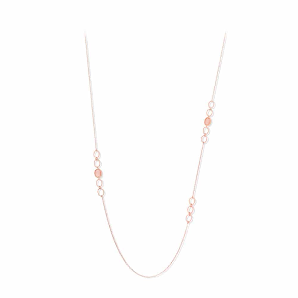 Collier sautoir argent rose pierres rose