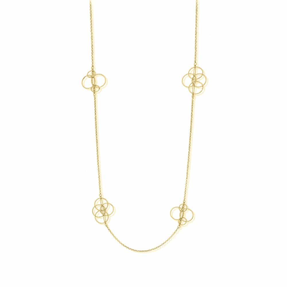 Collier sautoir cercle argent doré diamanté Silvia