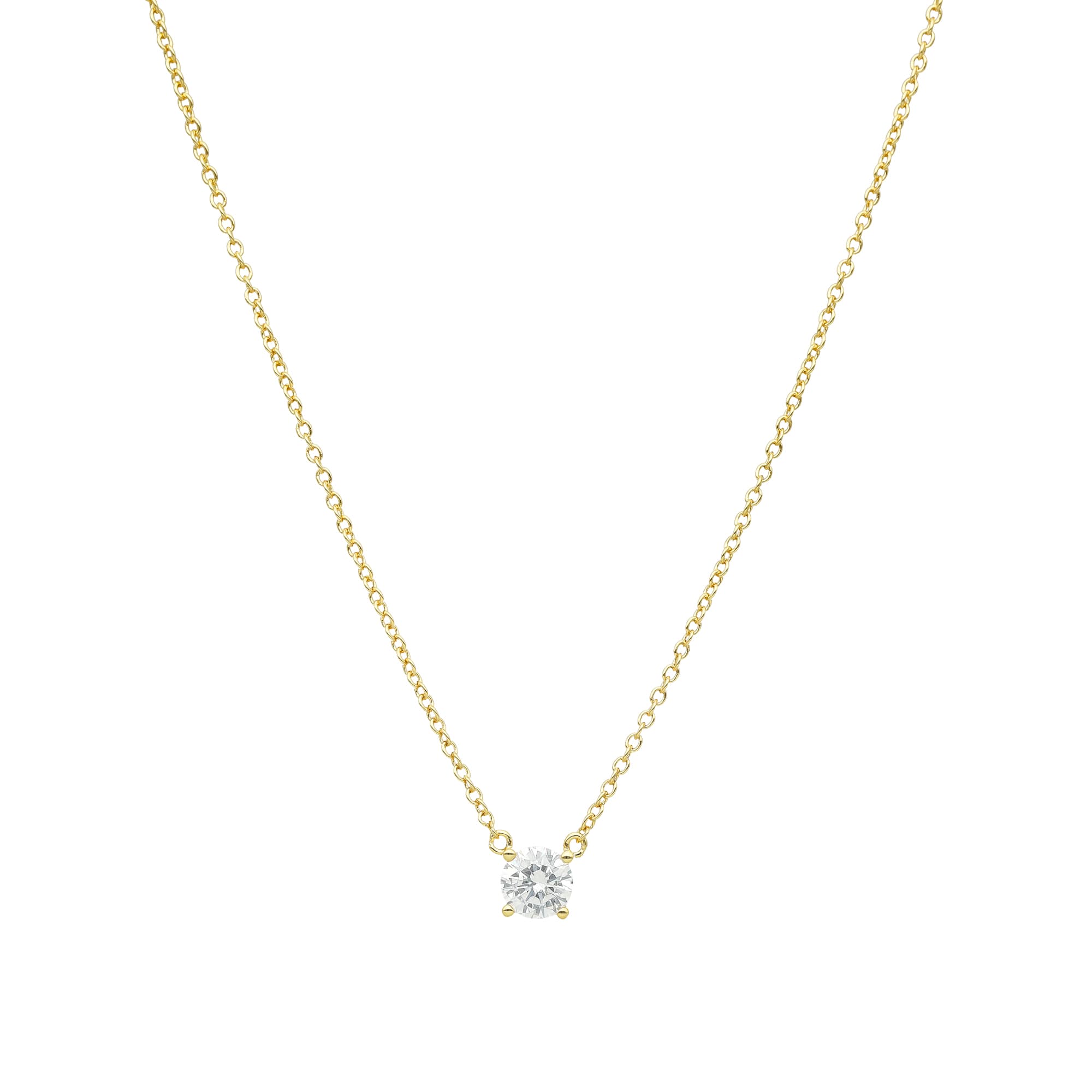 Collier solitaire doré