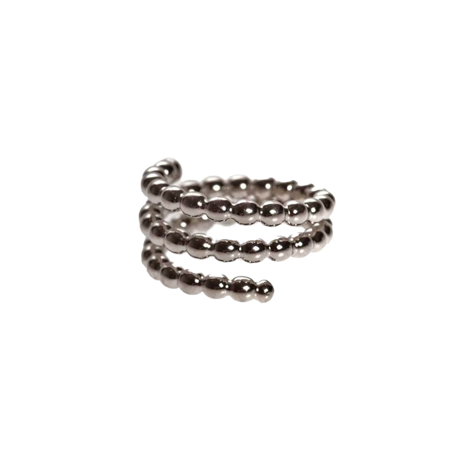 Double bague argent bulle d'or noir