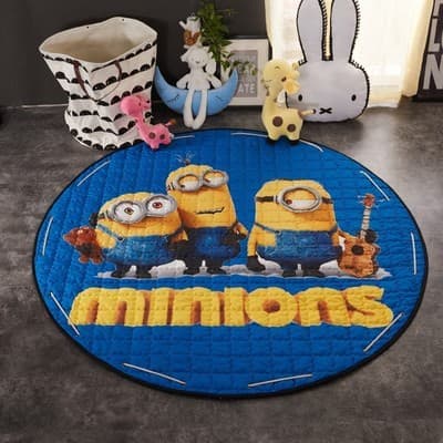 Tapis de 1,5m à motif bande dessiné pour chambre d'enfant - Minions
