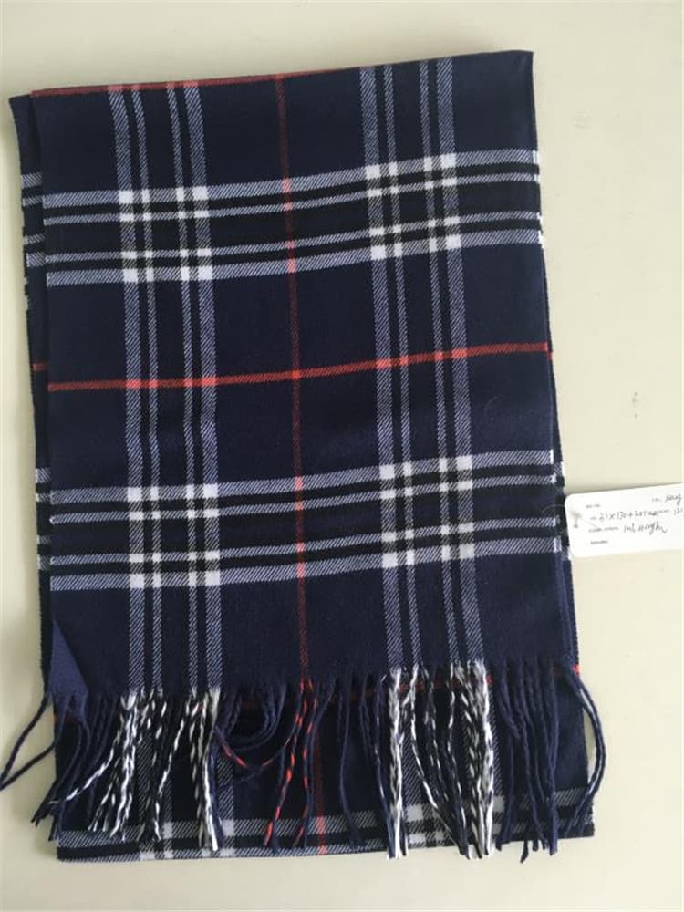 Châles épaissis en imitation de cachemire, de couleur unie pour hommes - 190x32CM - Navy Blue Plaid